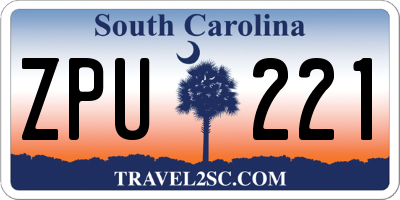 SC license plate ZPU221