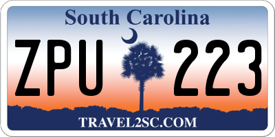 SC license plate ZPU223