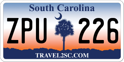 SC license plate ZPU226
