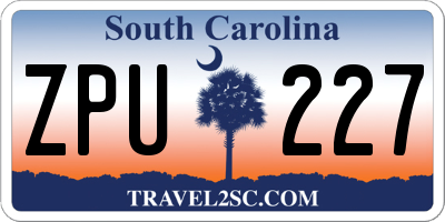 SC license plate ZPU227