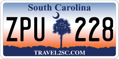 SC license plate ZPU228