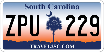 SC license plate ZPU229