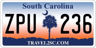 SC license plate ZPU236