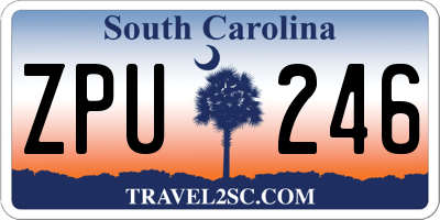 SC license plate ZPU246