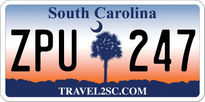 SC license plate ZPU247