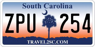 SC license plate ZPU254