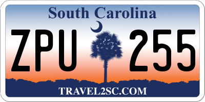 SC license plate ZPU255