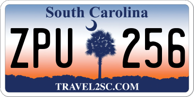 SC license plate ZPU256