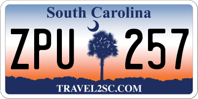 SC license plate ZPU257