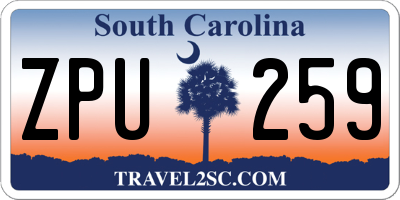 SC license plate ZPU259