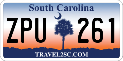 SC license plate ZPU261