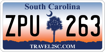 SC license plate ZPU263