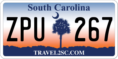 SC license plate ZPU267