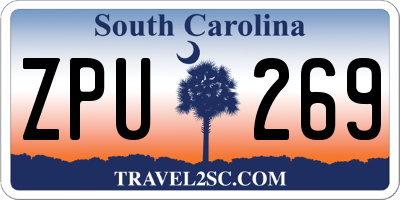SC license plate ZPU269