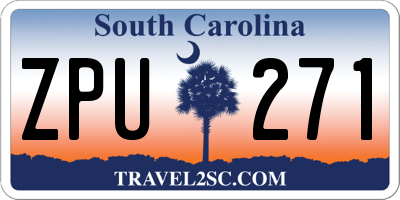 SC license plate ZPU271