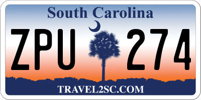 SC license plate ZPU274