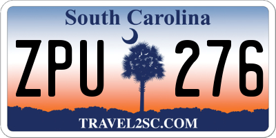 SC license plate ZPU276