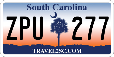 SC license plate ZPU277