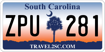 SC license plate ZPU281