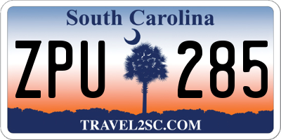 SC license plate ZPU285