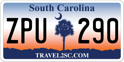 SC license plate ZPU290