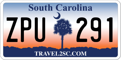 SC license plate ZPU291