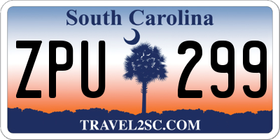 SC license plate ZPU299