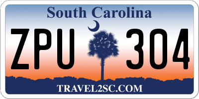 SC license plate ZPU304