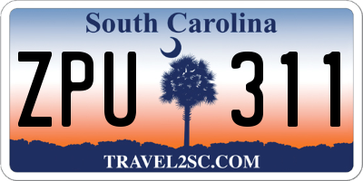 SC license plate ZPU311