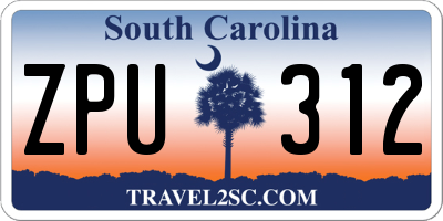 SC license plate ZPU312
