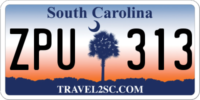 SC license plate ZPU313