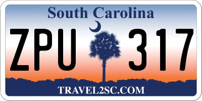 SC license plate ZPU317