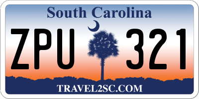 SC license plate ZPU321