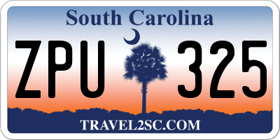 SC license plate ZPU325