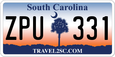 SC license plate ZPU331