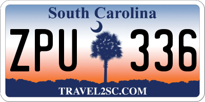 SC license plate ZPU336