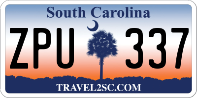 SC license plate ZPU337