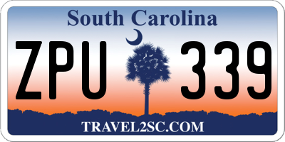 SC license plate ZPU339