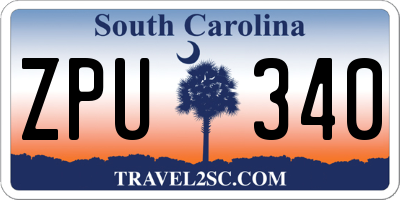 SC license plate ZPU340