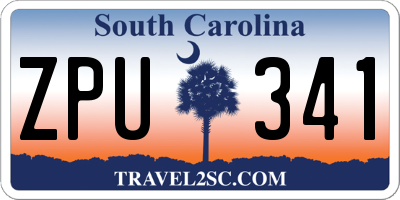 SC license plate ZPU341