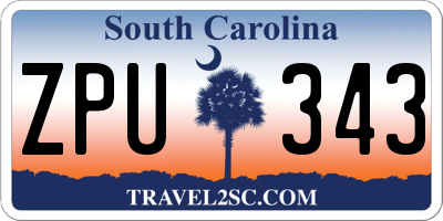 SC license plate ZPU343