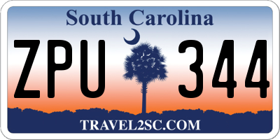 SC license plate ZPU344