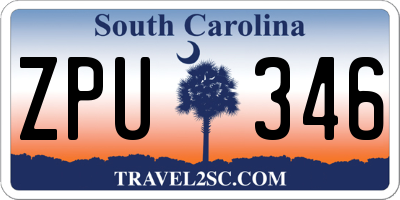 SC license plate ZPU346