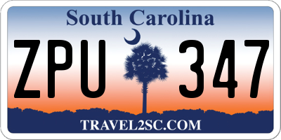 SC license plate ZPU347