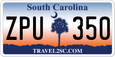 SC license plate ZPU350