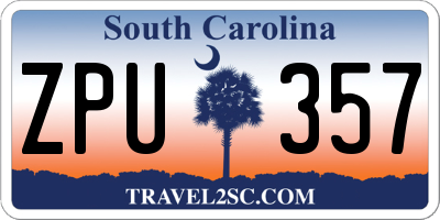 SC license plate ZPU357
