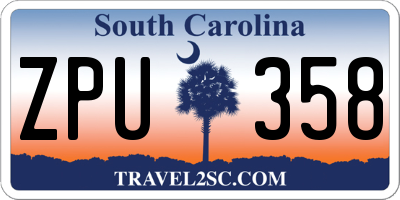 SC license plate ZPU358