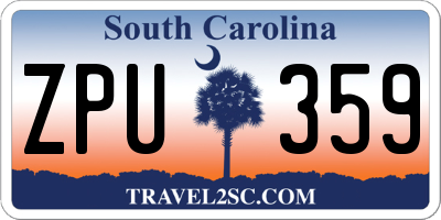 SC license plate ZPU359