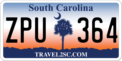 SC license plate ZPU364