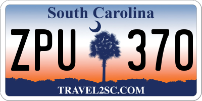 SC license plate ZPU370